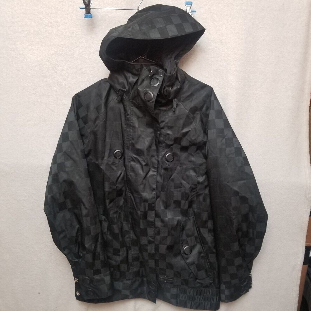 Nike SB Hooded Jacket Black Checkered Padded Skateboarding Coat Small - Picture 3 of 16